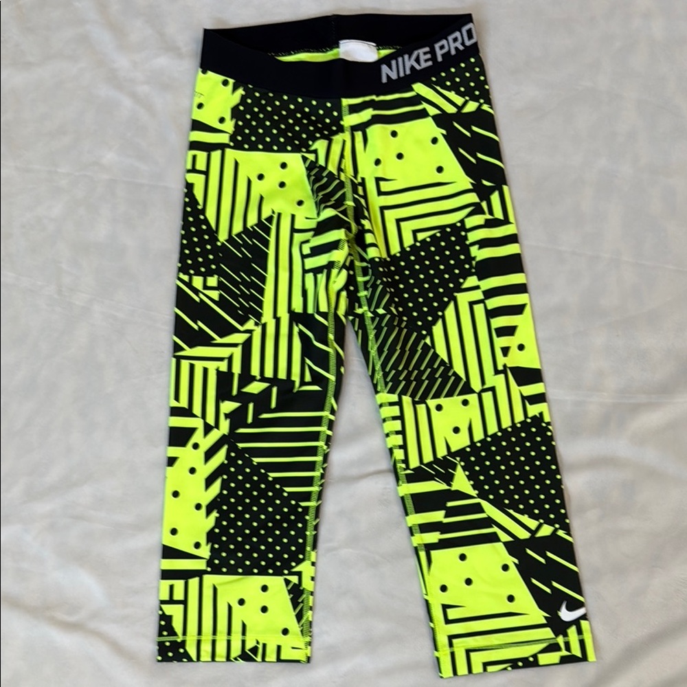 Nike Neon Yellow and Black Leggings